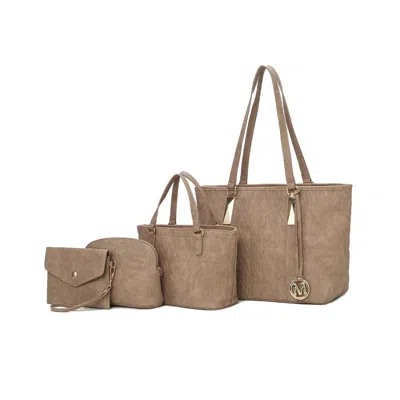 Mkf Collection By Mia K Arya Signature Tote Bag, Mini Tote, Pouch And Wristlet By Mia K In Grey