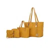 Mkf Collection By Mia K Arya Signature Tote Bag, Mini Tote, Pouch And Wristlet By Mia K In Yellow