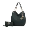 Mkf Collection By Mia K Ashley Women's Sleek Hobo Bag And Wristlet Wallet 2 Pcs Set By Mia K In Green