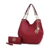 Mkf Collection By Mia K Ashley Women's Sleek Hobo Bag And Wristlet Wallet 2 Pcs Set By Mia K In Red