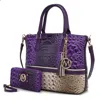 Mkf Collection By Mia K Autumn Crocodile Skin Tote Bag With Wallet In Multi