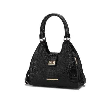 Mkf Collection By Mia K Ava Faux Crocodile-embossed Vegan Leather Women's Tote In Black