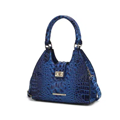 Mkf Collection By Mia K Ava Faux Crocodile-embossed Vegan Leather Women's Tote In Blue