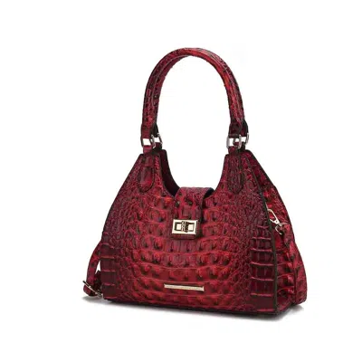Mkf Collection By Mia K Ava Faux Crocodile-embossed Vegan Leather Women's Tote In Red