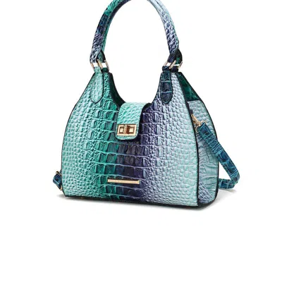 Mkf Collection By Mia K Ava Gradient Croco Tote Bag In Blue