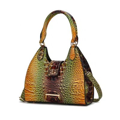 Mkf Collection By Mia K Ava Gradient Croco Tote Bag In Brown