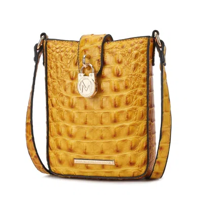 Mkf Collection By Mia K Avery Faux Crocodile Embossed Vegan Leather Women's Crossbody Bag In Multi