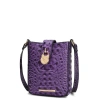 Mkf Collection By Mia K Avery Faux Crocodile Embossed Vegan Leather Women's Crossbody Bag In Purple