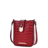 Mkf Collection By Mia K Avery Faux Crocodile Embossed Vegan Leather Women's Crossbody Bag In Red