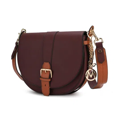 Mkf Collection By Mia K Ayla Snake-embossed Color Block Vegan Leather Women's Shoulder Bag In Pink