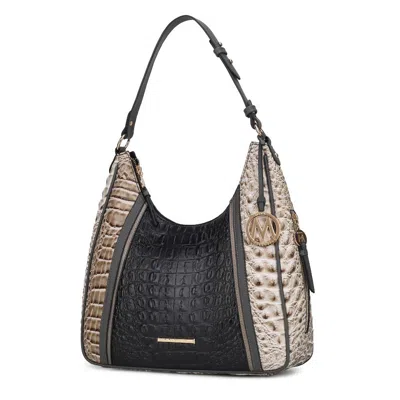 Mkf Collection By Mia K Becket Faux Crocodile-embossed Vegan Leather Women's Shoulder Bag In Grey
