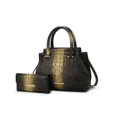 Mkf Collection By Mia K Bently Croc-embossed Tote & Wallet Set Handbag By Mia K. In Gold