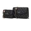 Mkf Collection By Mia K Blossom Quilted Women's Shoulder Bag With A Mini Bag Set In Black