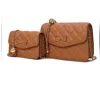 Mkf Collection By Mia K Blossom Quilted Women's Shoulder Bag With A Mini Bag Set In Brown