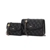 Mkf Collection By Mia K Blossom Quilted Women's Shoulder Bag With A Mini Bag Set By Mia K In Black