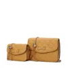 Mkf Collection By Mia K Blossom Quilted Women's Shoulder Bag With A Mini Bag Set In Yellow