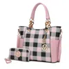 Mkf Collection By Mia K Bonita Checker Tote Handbag For Women's In Pink