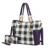 Mkf Collection By Mia K Bonita Checker Tote Handbag For Women's In Purple