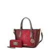 Mkf Collection By Mia K Bonnie Faux Crocodile-embossed Vegan Leather Women's Satchel With Wallet Bag In Red