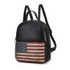 Mkf Collection By Mia K Briella Vegan Leather Women's Flag Backpack In Black