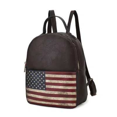 Mkf Collection By Mia K Briella Vegan Leather Women's Flag Backpack In Gold