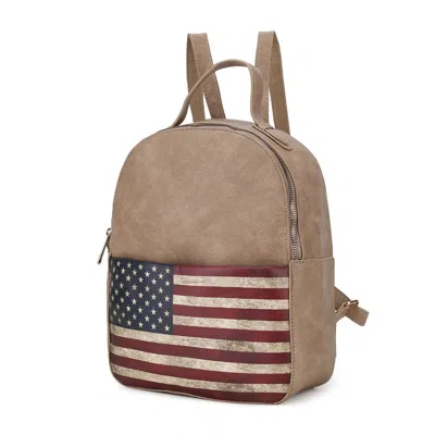 Mkf Collection By Mia K Briella Vegan Leather Women's Flag Backpack In Grey