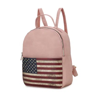 Mkf Collection By Mia K Briella Vegan Leather Women's Flag Backpack In Pink