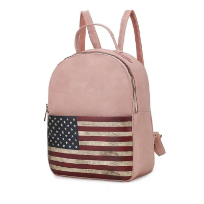 Mkf Collection By Mia K Briella Vegan Leather Women's Flag Backpack In Pink