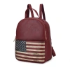 Mkf Collection By Mia K Briella Vegan Leather Women's Flag Backpack In Red