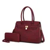 Mkf Collection By Mia K Bruna Satchel Bag With A Matching Wallet -2 Pieces Set In White