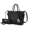 Mkf Collection By Mia K Bruna Women's Tote Bag With Wallet Set By Mia K In Black