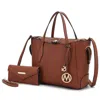 Mkf Collection By Mia K Bruna Women's Tote Bag With Wallet Set By Mia K In Brown
