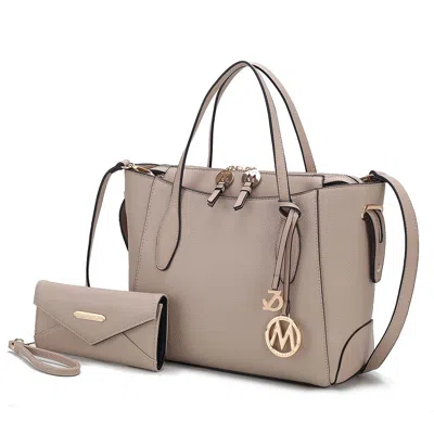 Mkf Collection By Mia K Bruna Women's Tote Bag With Wallet Set By Mia K In Grey