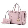 Mkf Collection By Mia K Bruna Women's Tote Bag With Wallet Set By Mia K In Pink