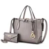 Mkf Collection By Mia K Bruna Women's Tote Bag With Wallet Set By Mia K In Silver