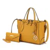 Mkf Collection By Mia K Bruna Women's Tote Bag With Wallet Set By Mia K In Yellow