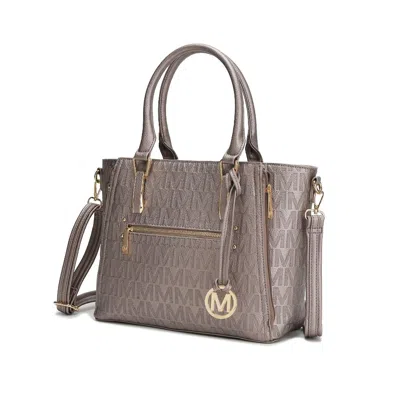 Mkf Collection By Mia K Cairo M Signature Satchel Handbag In Silver