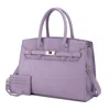 Mkf Collection By Mia K Calla Vegan Leather Women's Satchel Bag With Credit Card Holder In Purple