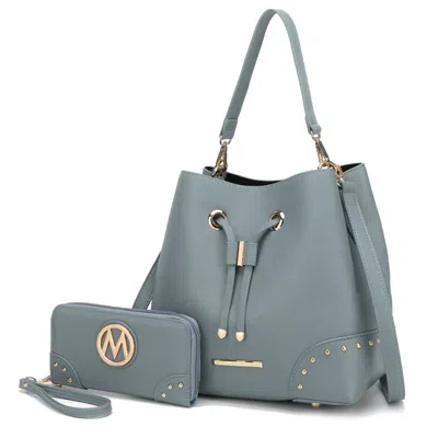 Mkf Collection By Mia K Callie Solid Bucket Bag With Matching Wallet In Multi