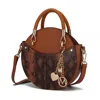 Mkf Collection By Mia K Camille Faux Snakeskin Vegan Leather Women's Round Crossbody Bag By Mia K In Brown