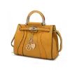 Mkf Collection By Mia K Cassia Vegan Leather Medium Satchel Handbag In Yellow