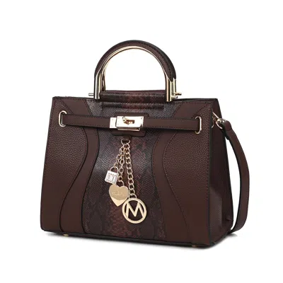 Mkf Collection By Mia K Cassia Snake Embossed Vegan Leather Women's Satchel Bag By Mia K