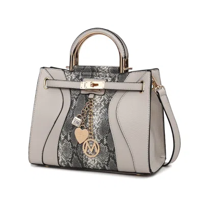 Mkf Collection By Mia K Cassia Snake Embossed Vegan Leather Women's Satchel Bag By Mia K