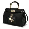 Mkf Collection By Mia K Cassia Vegan Leather Medium Satchel Handbag In Black