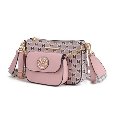 Mkf Collection By Mia K Ciri Women's Crossbody Double Bag Versatile By Mia K. In Pink