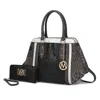Mkf Collection By Mia K Daisy 2 Pcs Croco Satchel Bag & Wallet In Pink
