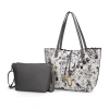 Mkf Collection By Mia K Danielle Reversible Shopper Tote Bag Crossbody Pouch – 2 Pieces In Grey
