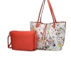 Mkf Collection By Mia K Danielle Reversible Shopper Tote Bag Crossbody Pouch – 2 Pieces In Orange