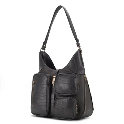 Mkf Collection By Mia K Daphne Crocodile-embossed Vegan Leather Shoulder In Pink