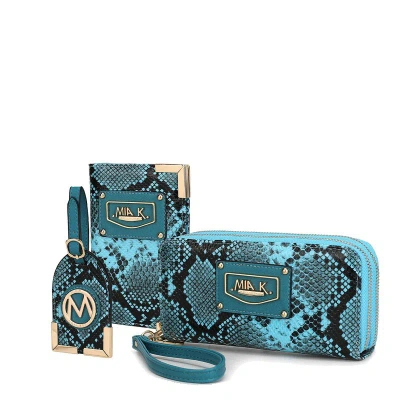 Mkf Collection By Mia K Darla Snake Travel Gift For Women Set – 3 Pieces By Mia K In Blue